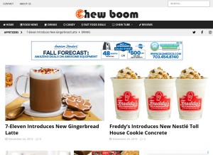 How chewboom.com looks like on a tablet such as an iPad.