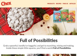 How chex.com looks like on a tablet such as an iPad.