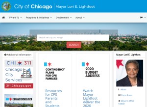 How chicago.gov looks like on a tablet such as an iPad.