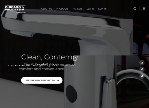 How chicagofaucets.com looks like on a tablet such as an iPad.