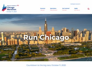 How chicagomarathon.com looks like on a tablet such as an iPad.