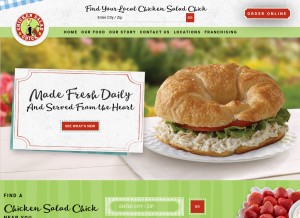 How chickensaladchick.com looks like on a tablet such as an iPad.