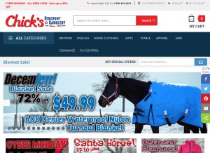 How chicksaddlery.com looks like on a tablet such as an iPad.