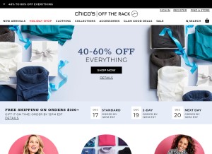 How chicosofftherack.com looks like on a tablet such as an iPad.
