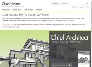 How chiefarchitect.com looks like on a tablet such as an iPad.