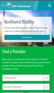 How chifranciscan.org looks like on a mobile device such as an iPhone.