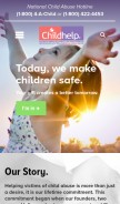 How childhelp.org looks like on a mobile device such as an iPhone.