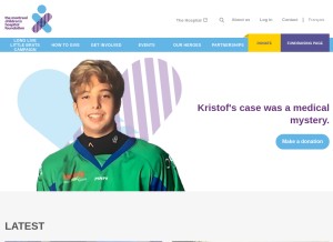 How childrenfoundation.com looks like on a tablet such as an iPad.