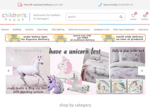 How childrens-rooms.co.uk looks like on a tablet such as an iPad.
