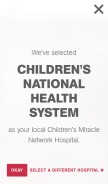 How childrensmiraclenetwork.org looks like on a mobile device such as an iPhone.