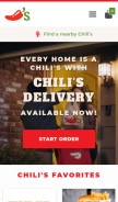 How chilis.com looks like on a mobile device such as an iPhone.