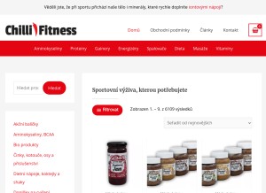 How chilli-fitness.cz looks like on a tablet such as an iPad.