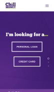 How chillmoney.ie looks like on a mobile device such as an iPhone.