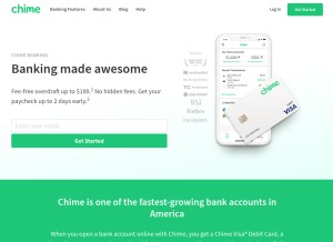 How chimebank.com looks like on a tablet such as an iPad.