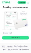 How chimecard.com looks like on a mobile device such as an iPhone.