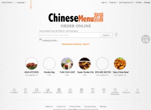 How chinesemenu.com looks like on a tablet such as an iPad.