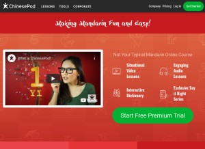 How chinesepod.com looks like on a tablet such as an iPad.