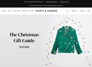 How chintiandparker.com looks like on a tablet such as an iPad.