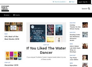 How chipublib.org looks like on a tablet such as an iPad.