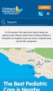 How chla.org looks like on a mobile device such as an iPhone.