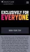 How choctawcasinos.com looks like on a mobile device such as an iPhone.