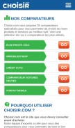 How choisir.com looks like on a mobile device such as an iPhone.