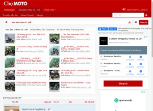 How chomoto.vn looks like on a tablet such as an iPad.