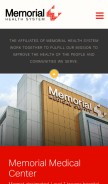 How choosememorial.org looks like on a mobile device such as an iPhone.