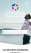How choosemycompany.com looks like on a mobile device such as an iPhone.