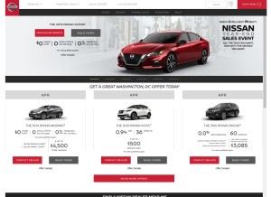 How choosenissan.com looks like on a tablet such as an iPad.