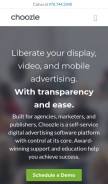 How choozle.com looks like on a mobile device such as an iPhone.