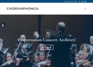How chorsymphonica.org looks like on a tablet such as an iPad.