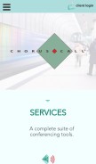 How choruscall.com looks like on a mobile device such as an iPhone.