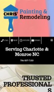 How chrisremodels.com looks like on a mobile device such as an iPhone.