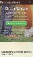 How christiancafe.com looks like on a mobile device such as an iPhone.