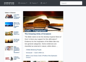 How christiancourier.com looks like on a tablet such as an iPad.