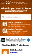 How christianity.com looks like on a mobile device such as an iPhone.