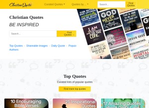 How christianquotes.info looks like on a tablet such as an iPad.