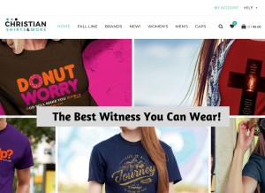 How christianshirtsandmore.com looks like on a tablet such as an iPad.