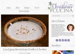 How christinascucina.com looks like on a tablet such as an iPad.