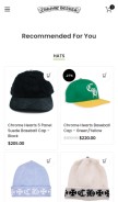 How chromeheartshat.shop looks like on a mobile device such as an iPhone.