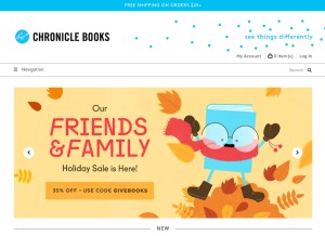 How chroniclebooks.com looks like on a tablet such as an iPad.