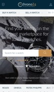 How chrono24.hu looks like on a mobile device such as an iPhone.