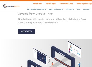 How chronotrack.com looks like on a tablet such as an iPad.