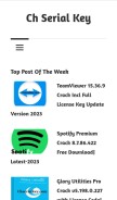 How chserialkey.org looks like on a mobile device such as an iPhone.