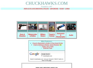 How chuckhawks.com looks like on a tablet such as an iPad.