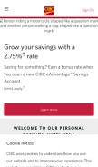 How cibc.com looks like on a mobile device such as an iPhone.