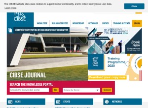 How cibse.org looks like on a tablet such as an iPad.