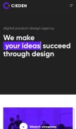 How cieden.com looks like on a mobile device such as an iPhone.