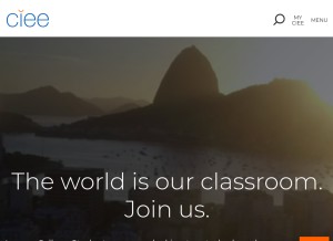How ciee.org looks like on a tablet such as an iPad.